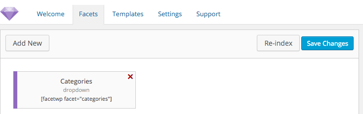 Default categories facet.