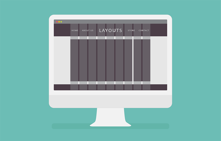 A mock-up of the finished product, featuring a header, main content area, sidebar and footer.
