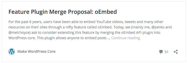 Embedded WordPress Content