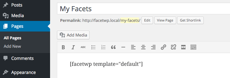 Adding templates via shortcode.