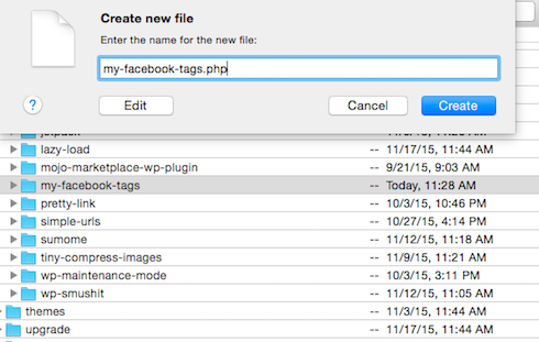 The PHP file goes in the folder, of course.