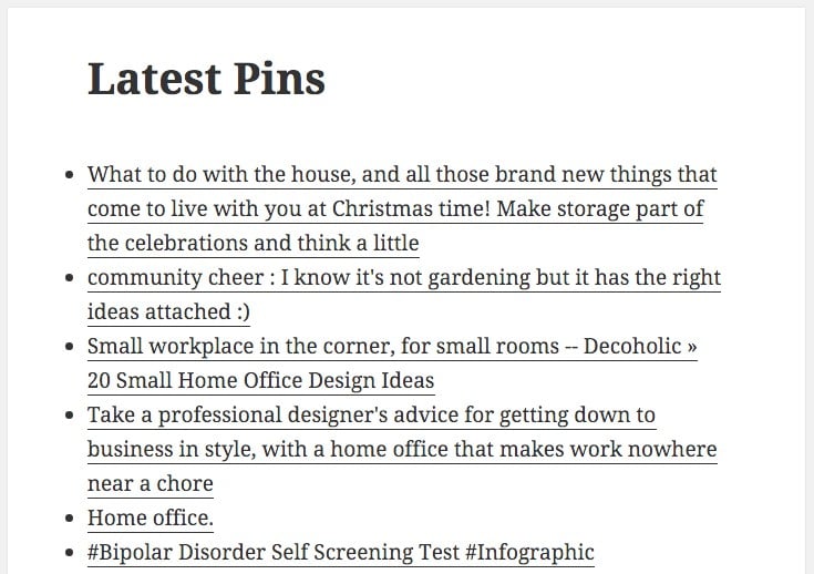 Pins from Pinterest