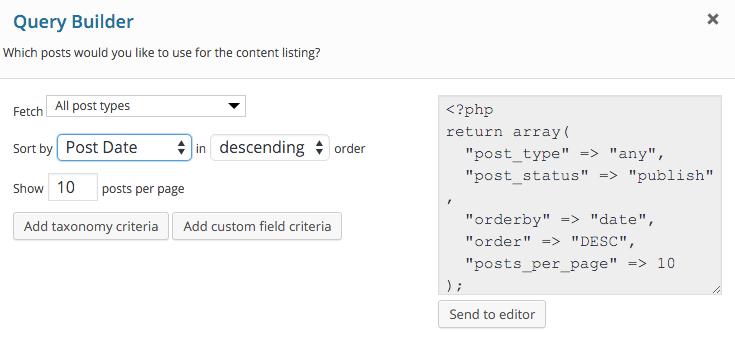 The FacetWP Query Builder