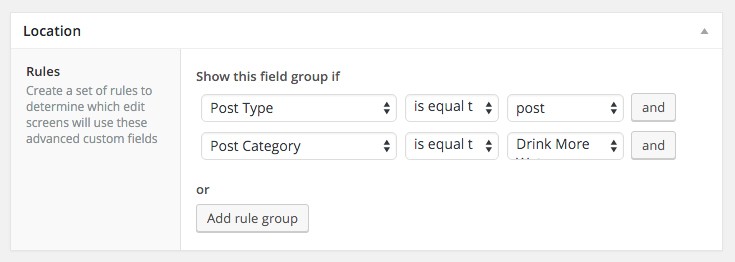 ACF location options