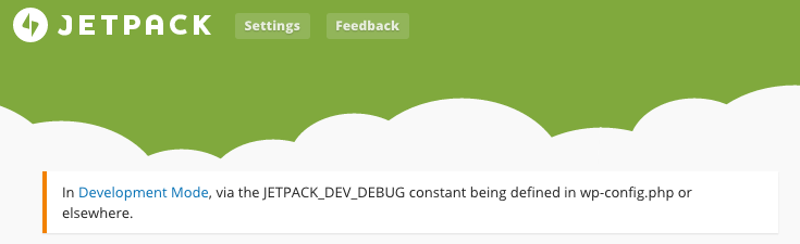 Jetpack running in Development Mode