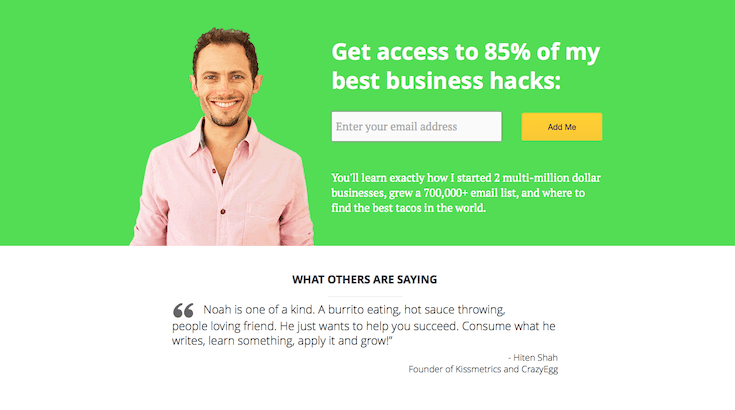 OkDork uses a welcome gate--a fullscreen CTA that requires action before site admittance is allowed.