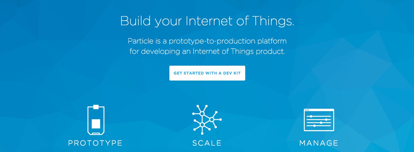 Particle is a prototype-to-production platform for developing an Internet of Things product.