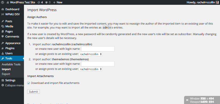 Importing from WordPress - setting up authors