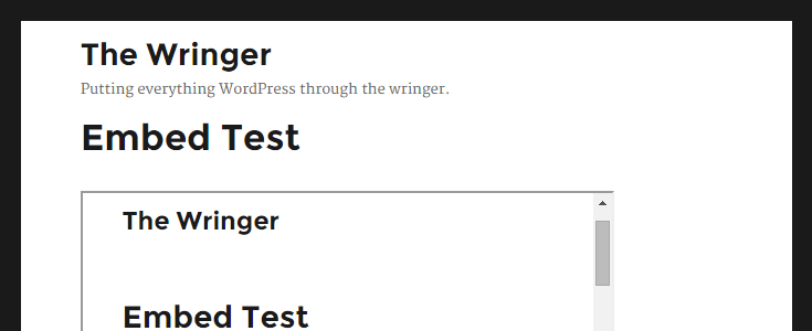 An whole site is displayed within another site using an iFrame.
