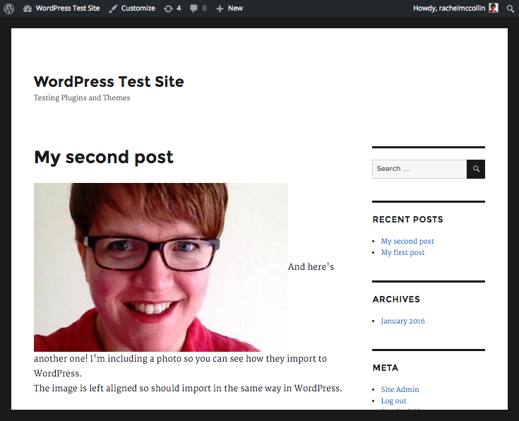 My new WordPress site with my LiveJournal content.