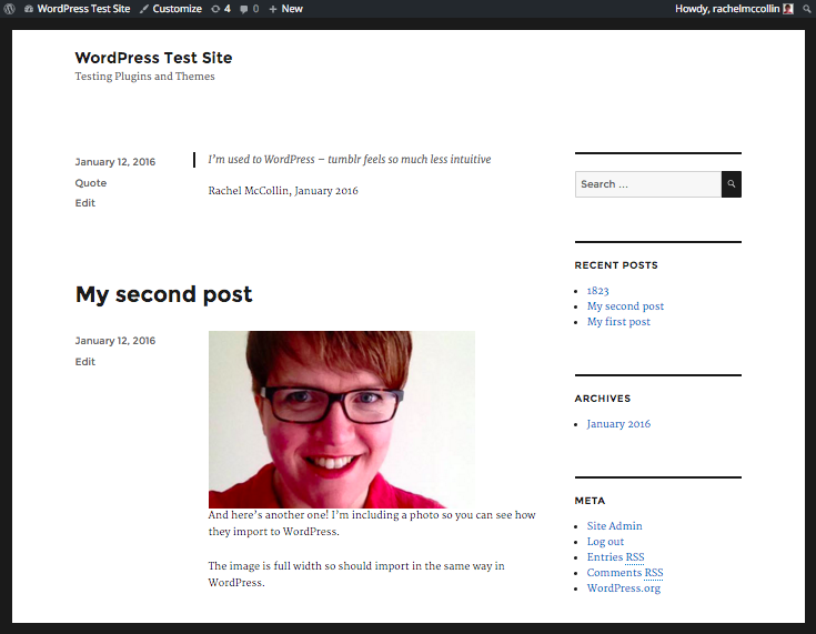 My WordPress site imported from Tumblr.