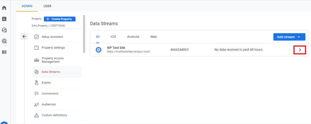 View data stream