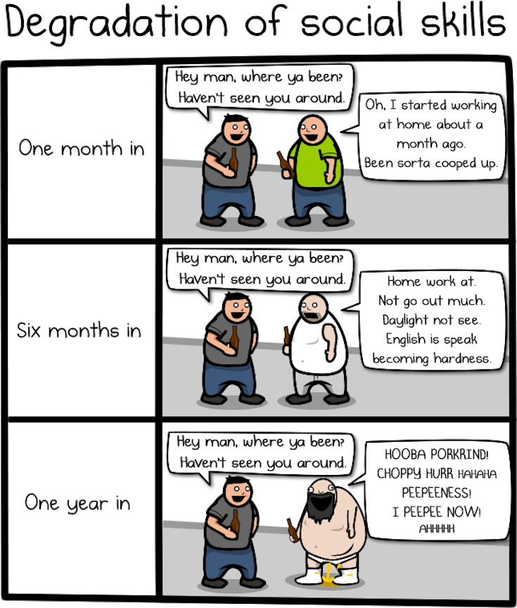 The Oatmeal comic captures the work from home life perfectly.