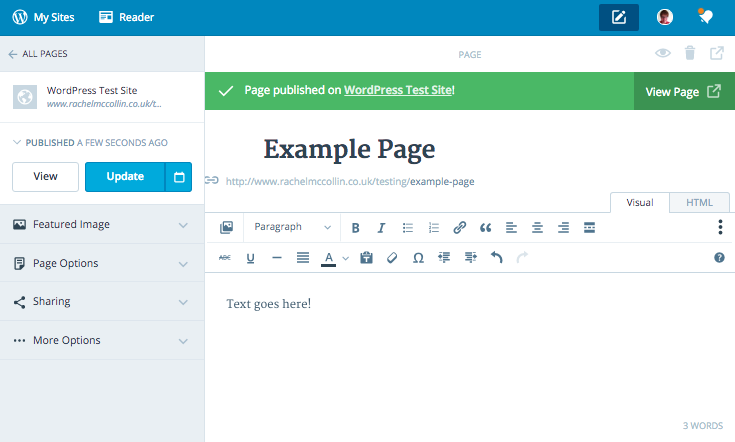 Calypso - page published - notification