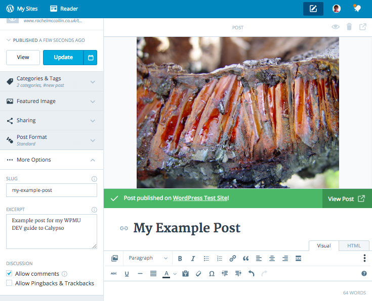 Calypso - post published - notification