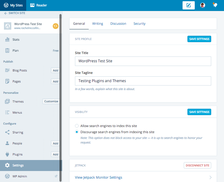 Calypso - General settings screen
