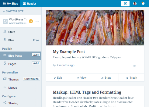 Calypso admin screens