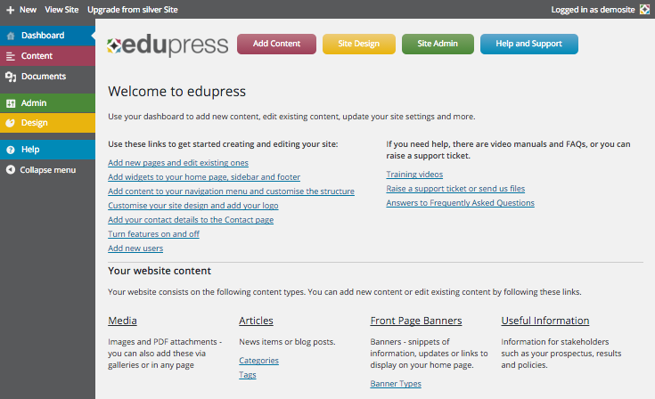 Custom admin dashboard