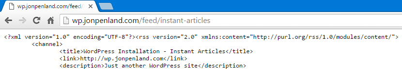 Instant articles feed has been created
