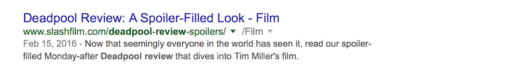 A standard search result.