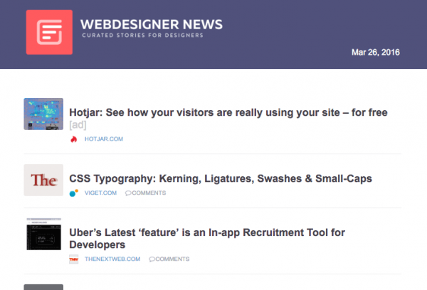 Web Designer News image