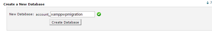 Use mysql or phpmyadmin to create a database