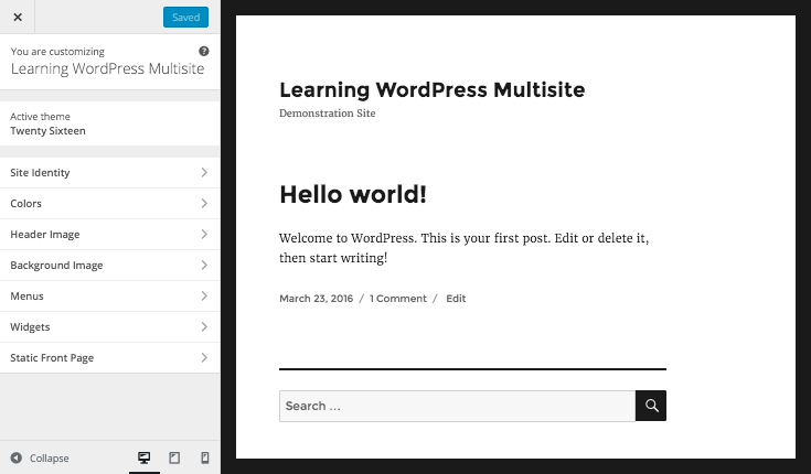 WordPress customizer