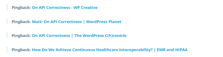 automattics wordpress developer blog accepts pingbacks