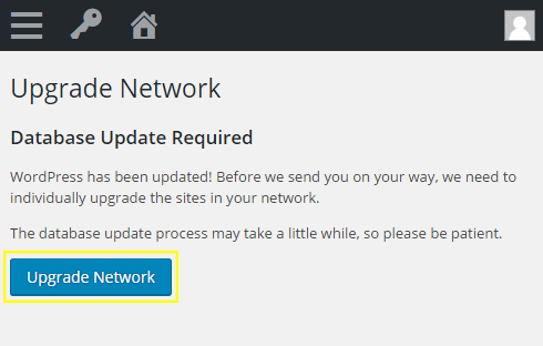 The "Upgrade Network" page.
