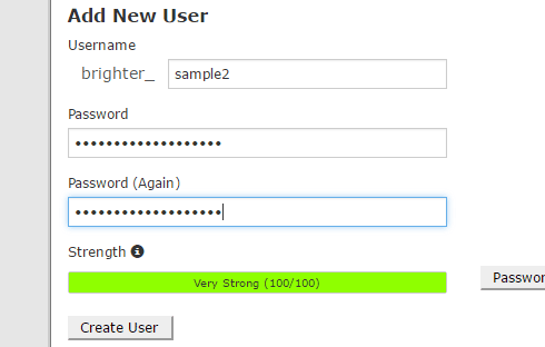 The "Add New User" section.