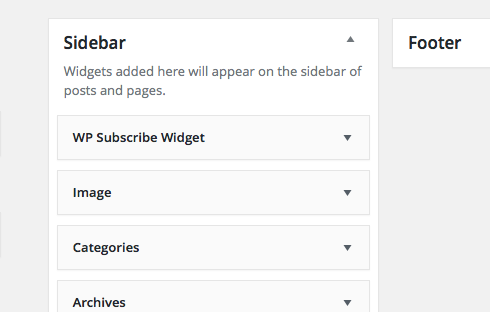 Several features are typical for the WordPress sidebar.