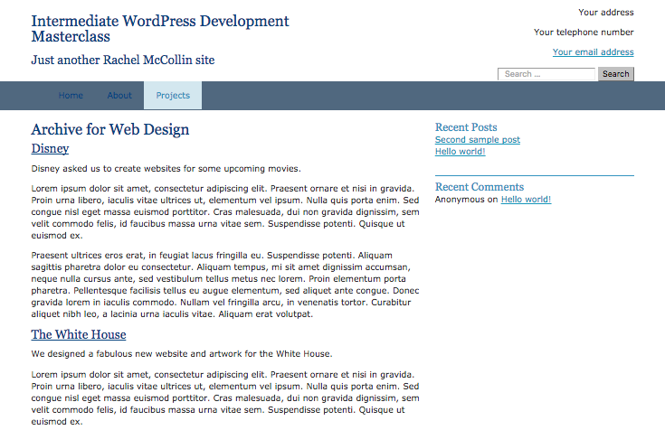 The taxonomy term archive without a featured image