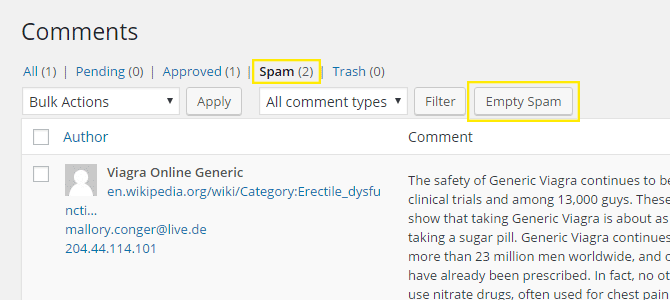 The comments page.
