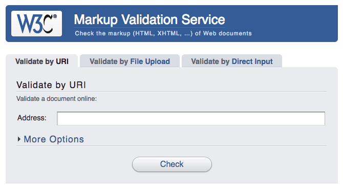 Check that the markup on our site is valid with W3C's free service.
