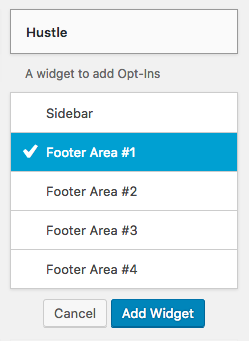 Hustle add Widget