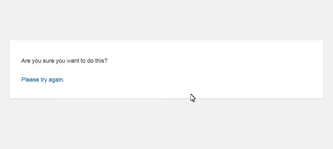Are you sure you want to do this error