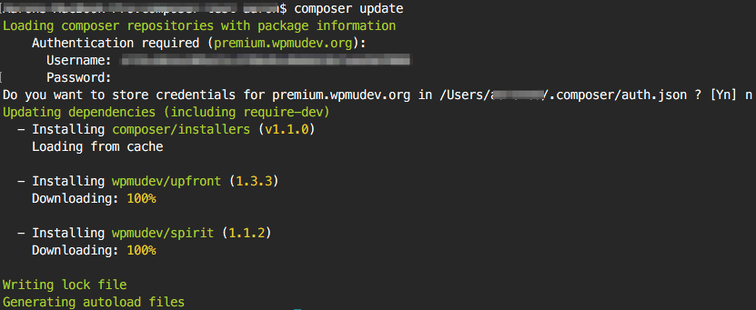 Calling a Composer update.