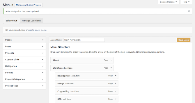 define-menus