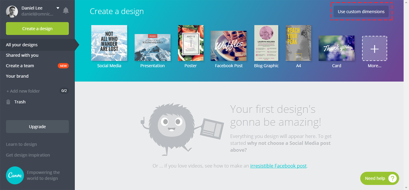 The Canva Dashboard
