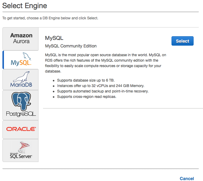 Create a MySQL AWS Instance