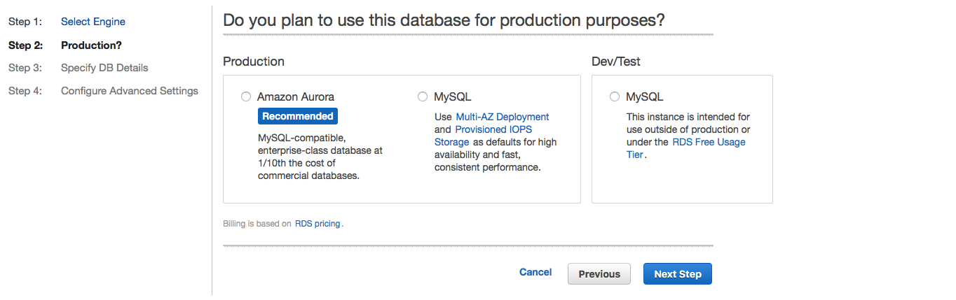 Use Aurora DB for top-notch performance.