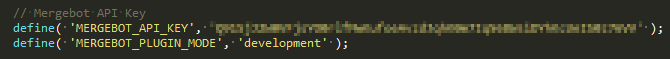 Add the API key to your wp-config file on both the development and production sites
