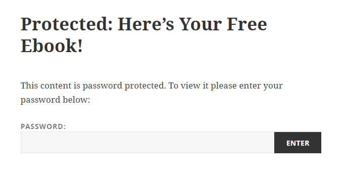 Screenshot of a password protected webpage