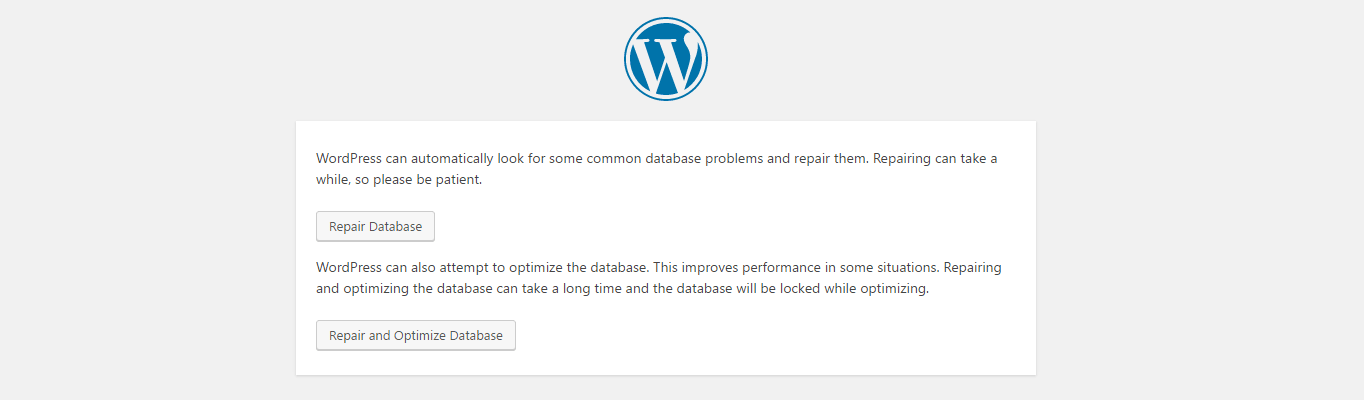 The database repair page