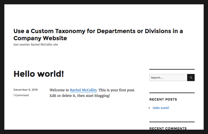 the starting home page