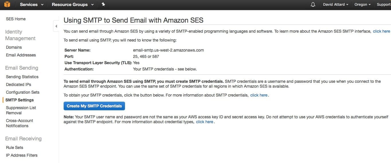 AWS SES SMTP credentials.