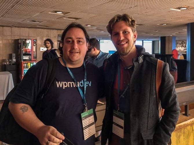 Not me, it's Timothy Bowers from WPMU DEV with Matt Mullenweg\.
