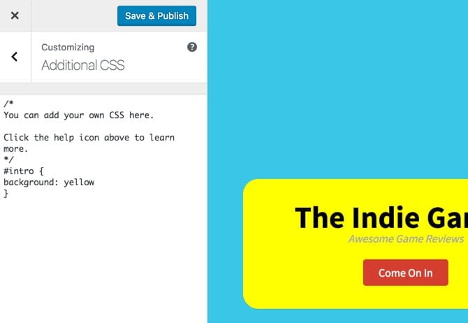 Additional CSS In The Theme Customizer