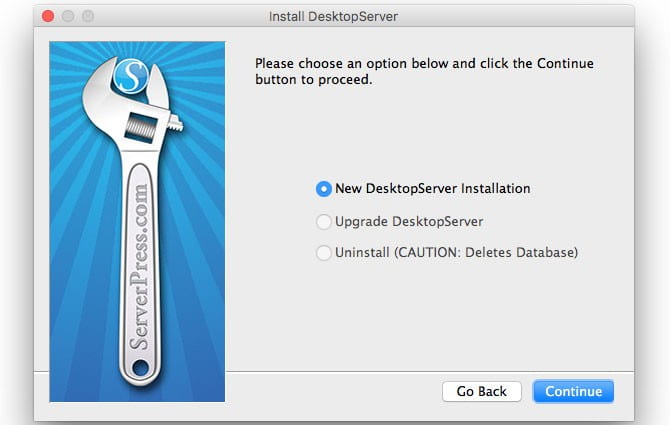 The installation wizard