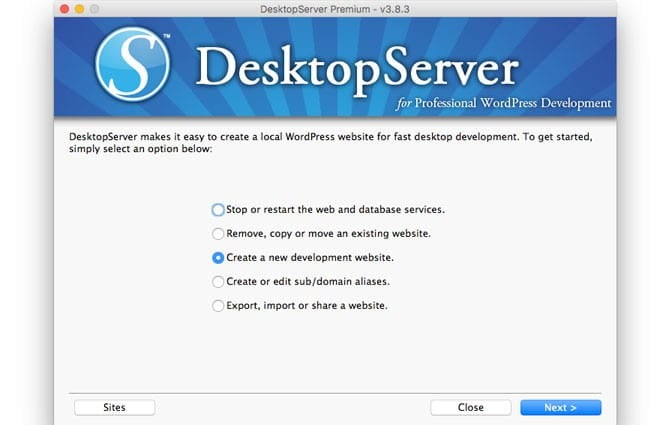DesktopServer install wizard